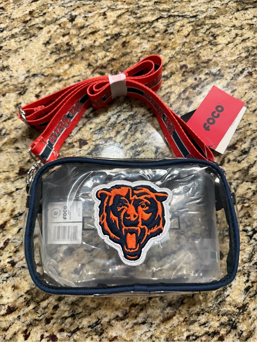 Kids Clear Crossbody Bag with Navy & Orange Chicago Bears Patch